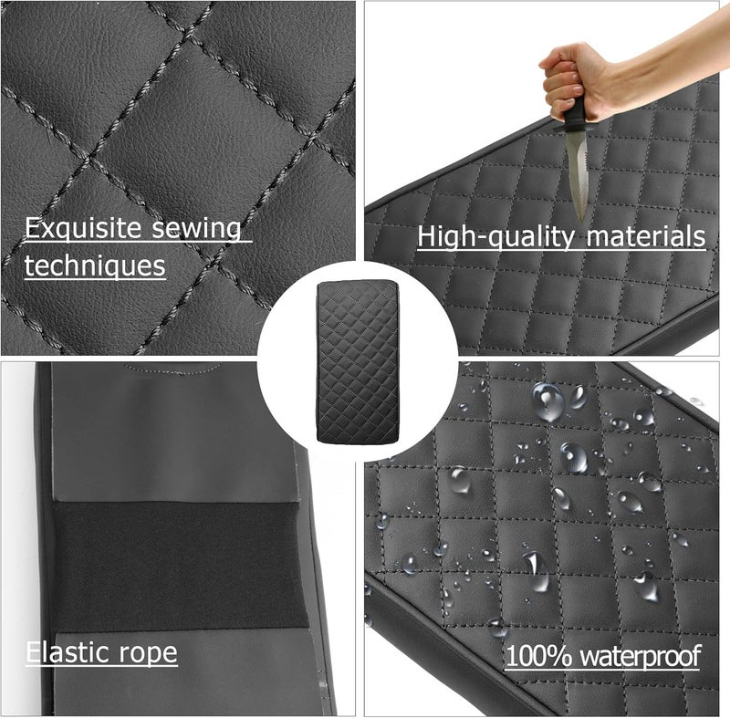 LUWU Center Console Cover Compatible with 2024 2025 2026 Hyundai Santa Fe Accessories Santa Fe Armrest Cover 2025 2026 Santa Fe SE/SEL/XRT/Limited/Calligraphy Armrest Console Cover Soft Leather (Black) - Image 4